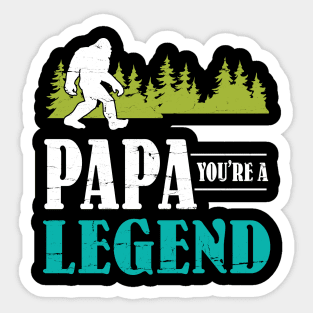 Papa Bigfoot You're A Legend Happy Father Parent Summer Independence Summer Day Vintage Retro Sticker